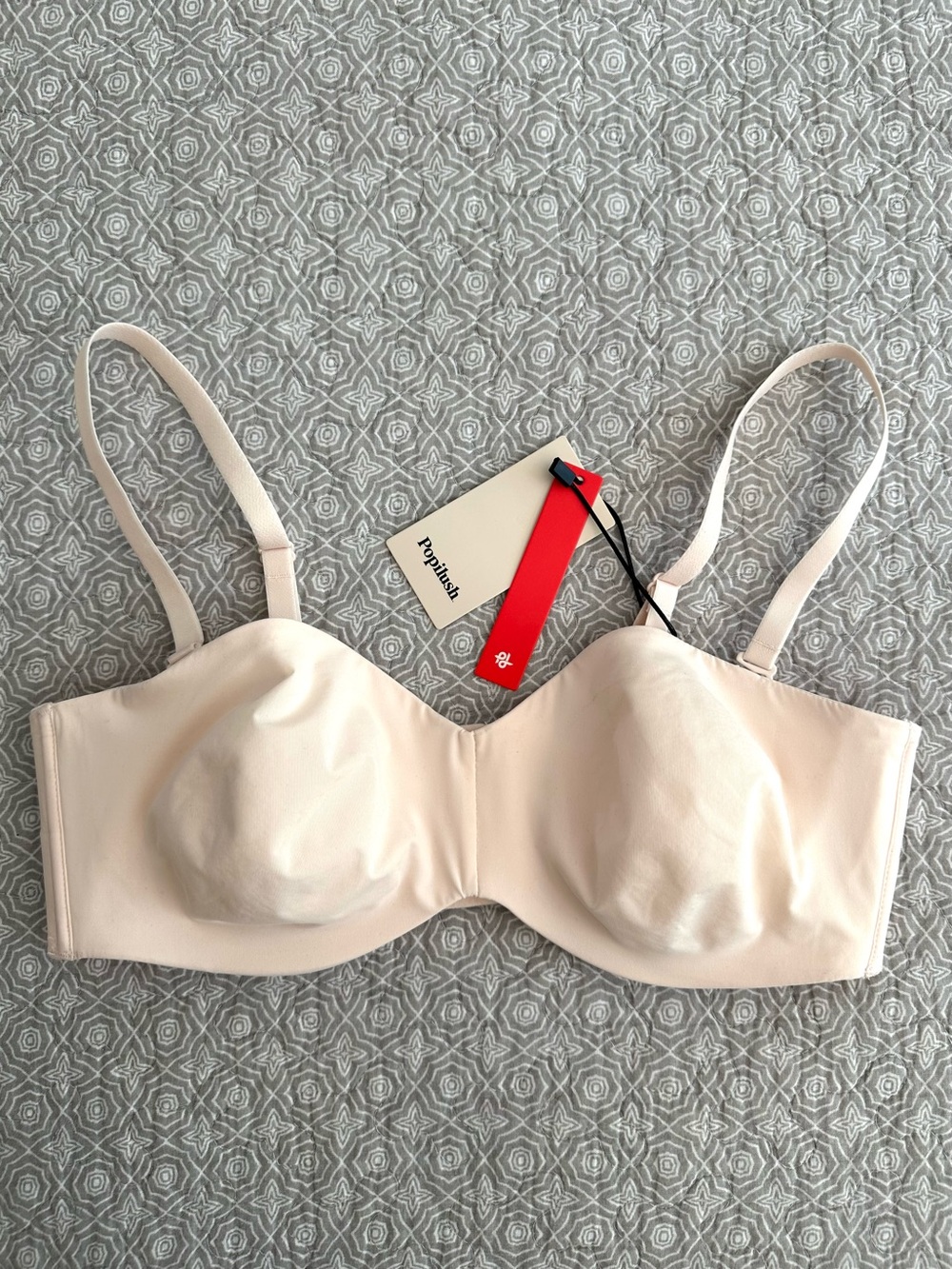 NEW! The Popilush Removable Straps Push-Up Shape Bra Light Beige Size 36B